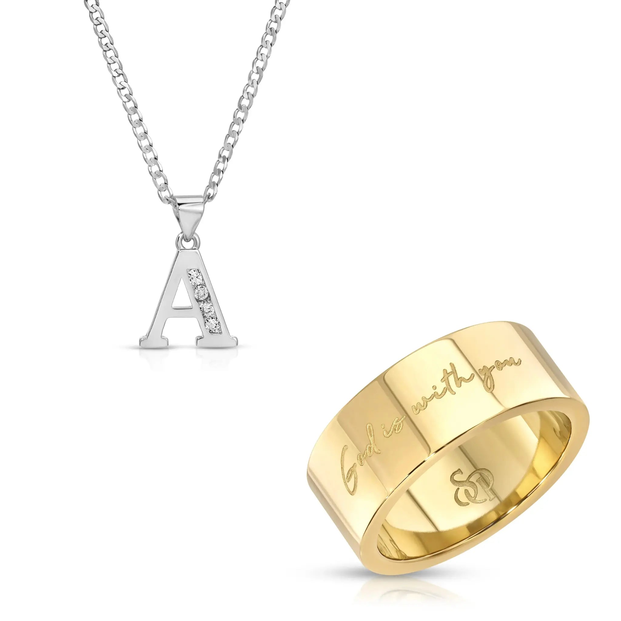 For You Necklace and God is with you Ring Set Simone Prince