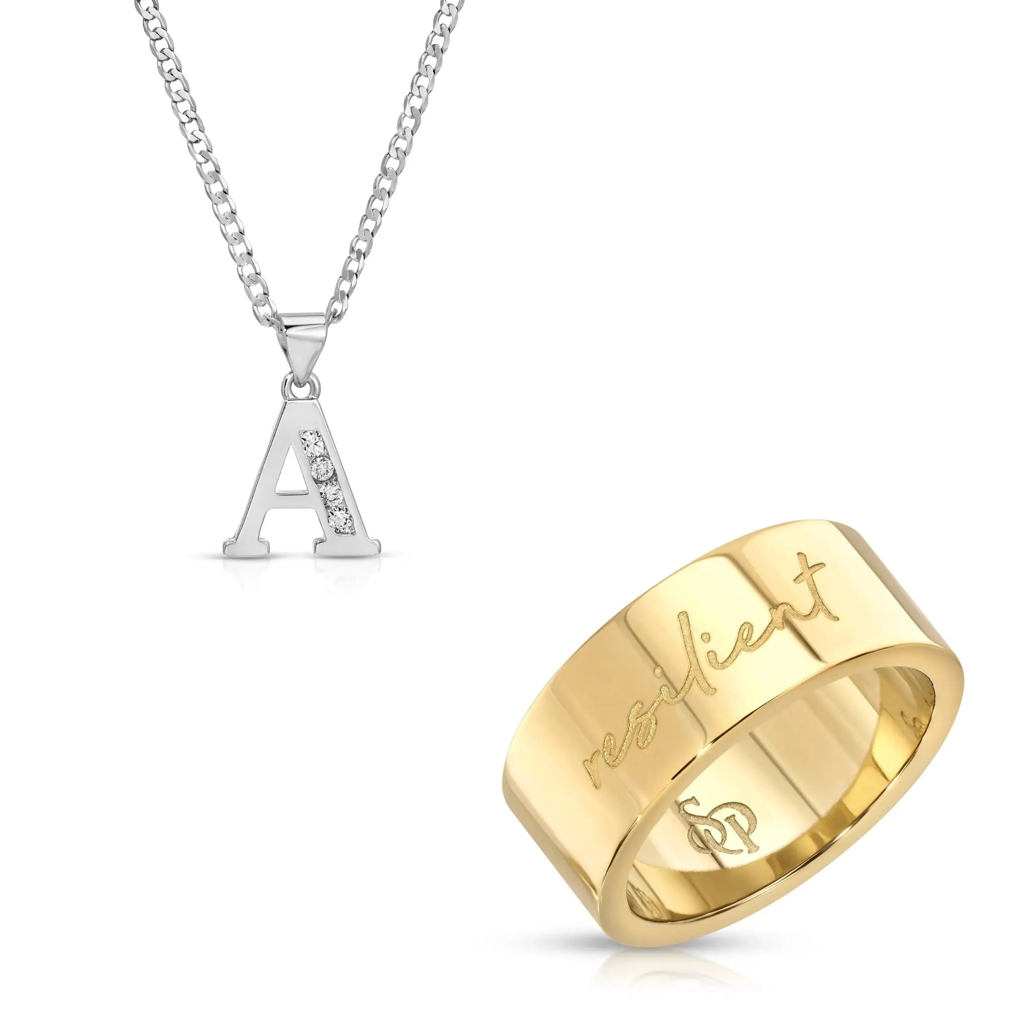 For You Necklace and Resilient Ring Set Simone Prince